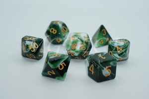 Acrylic double color pearl pattern dice : Dark green mixed white