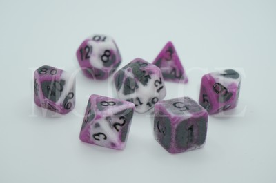 Acrylic ancient dice "Antique"Grey-violet mixed on white