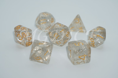 Acrylic glitter dice set ：Transparent