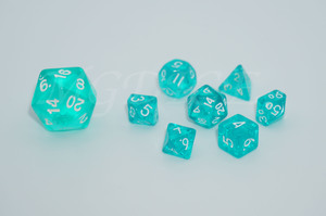 Acrylic mini dice set : Transparent Lake Green