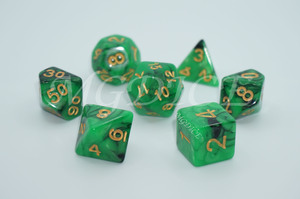 Acrylic double color pearl pattern dice : Green mixed black