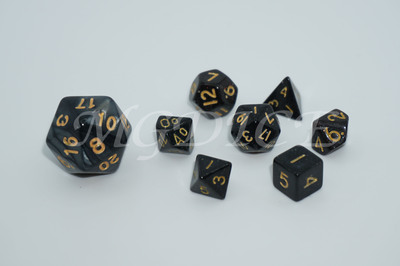 Acrylic mini pearl pattern dice set : Black