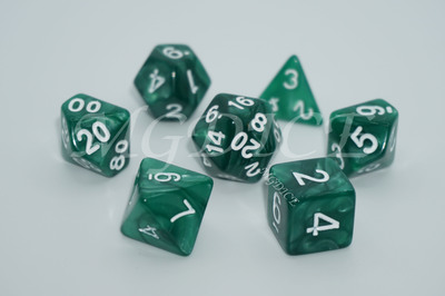 Acrylic pearl pattern dice set ：Dark green