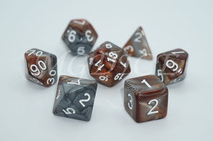 Acrylic double color pearl pattern dice : Brown mixed silver