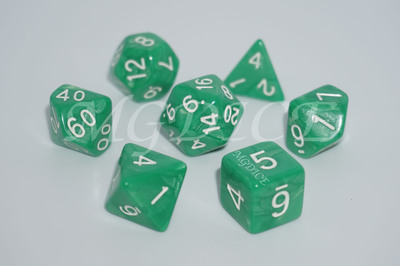Acrylic pearl pattern dice set ：Fruit green