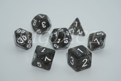 Acrylic glitter dice set ：Black