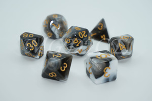 Acrylic double color pearl pattern dice : Black mixed white