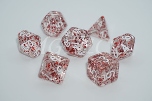 Acrylic sequin dice set : Red sequins