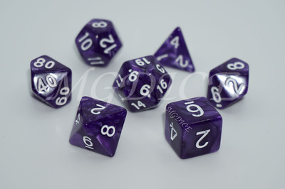 Acrylic pearl pattern dice set ：Dark purple