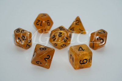 Acrylic glitter dice set ：Brass