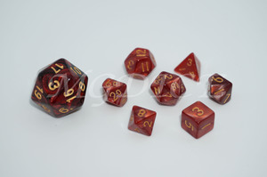 Acrylic mini pearl pattern dice set : Reddish brown