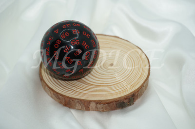 Acrylic Titan Dice/ D100 : Red ink on Black