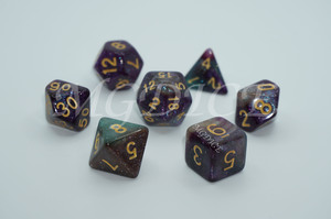 Acrylic three-color starry sky color shifting powder mix dice set：Purple,green and blown