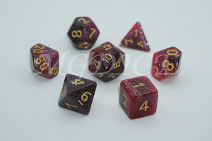 Acrylic three-color starry sky color shifting powder mix dice set：Purple,red and blown