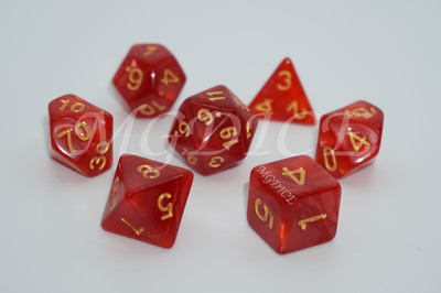Acrylic pearl pattern dice set ：Blood red