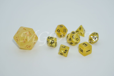 Acrylic mini pearl pattern dice set : Turmeric