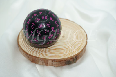 Acrylic Titan Dice/ D100 : Purple ink on Black