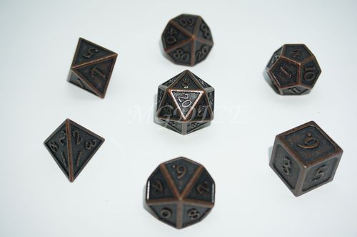 Metal 3D style dice set : Matte Ancient Copper