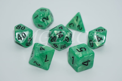 Acrylic pearl pattern dice set ：Bean Green