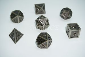 Metal 3D style dice set : Ancient silver