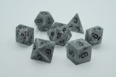 Acrylic ancient dice"Antique" Silver