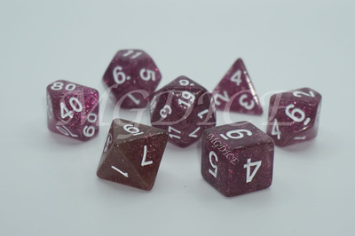 Acrylic glitter dice set ：Grape purple