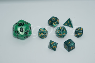 Acrylic mini pearl pattern dice set : Green