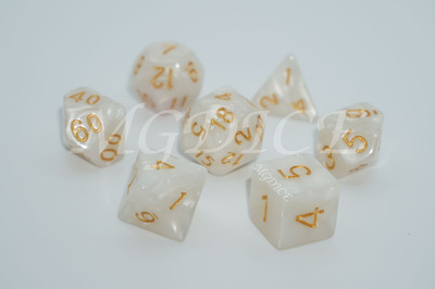 Acrylic pearl pattern dice set ：Jade