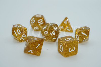 Acrylic glitter dice set ：Natural yellow