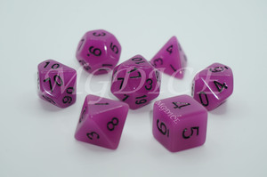 Arcylic glow in the dark dice set：Grape purple