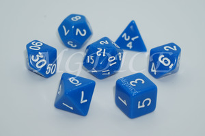 Acrylic Opaque dice set : White ink on Blue