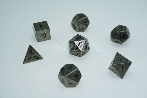 Metal Normal style dice set : Antique Silver