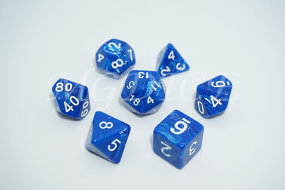 Acrylic gelly dice set：Dark blue