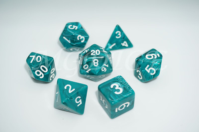 Acrylic gelly dice set：Lake blue