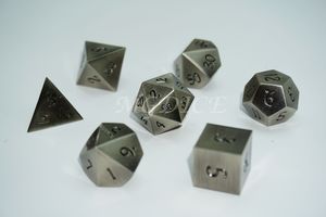 Metal Normal style dice set : Matte silver