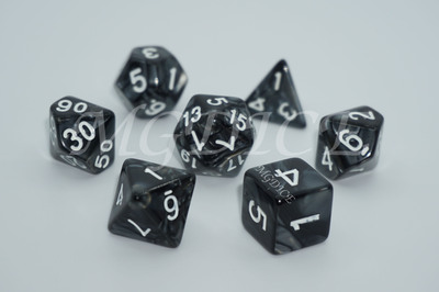 Acrylic pearl pattern dice set ：Black