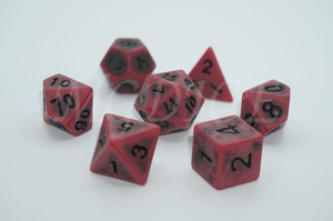 Acrylic ancient dice "Antique" red