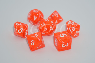 Acrylic gelly dice set：Fluorescent orange