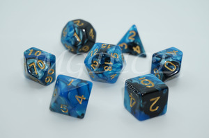 Acrylic double color pearl pattern dice : Blue mixed black