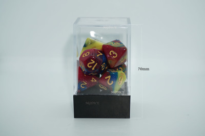 Transparent cuboid dice display jar